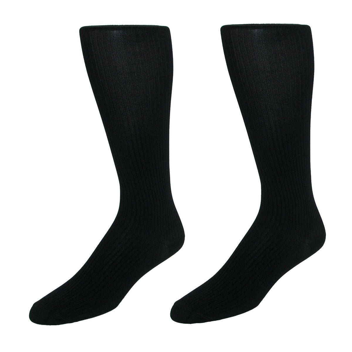 Jefferies Socks Men's Microfiber Over the Calf Dress Socks (2 Pair Pack) - Black