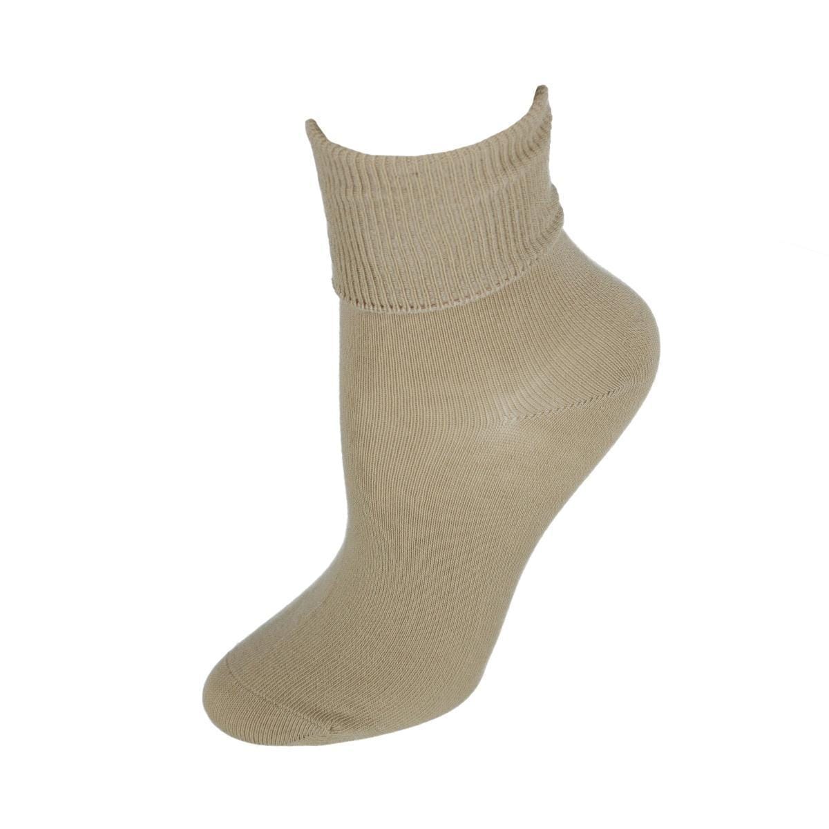 Jefferies Socks Women's Organic Cotton Turn Cuff Socks - Khaki