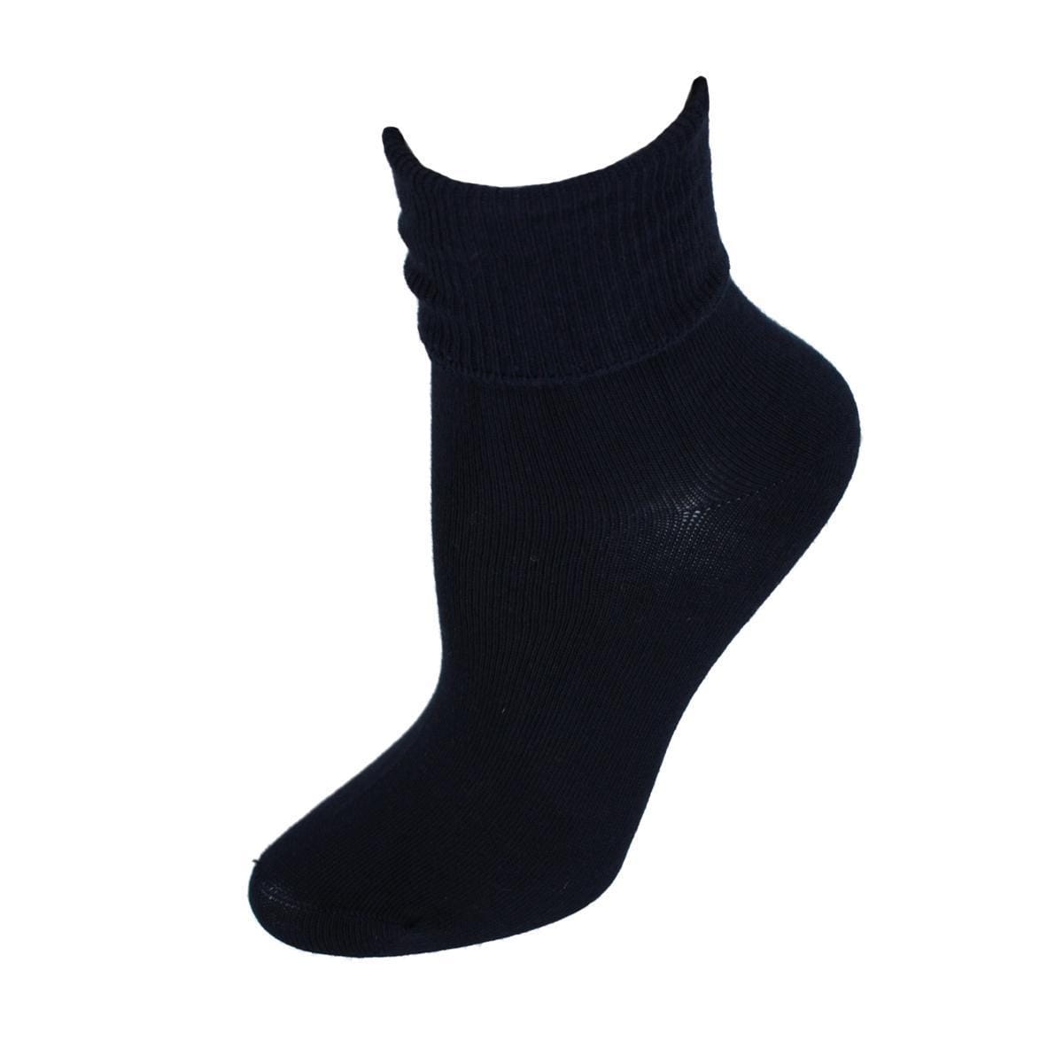 Jefferies Socks Women's Organic Cotton Turn Cuff Socks - Navy