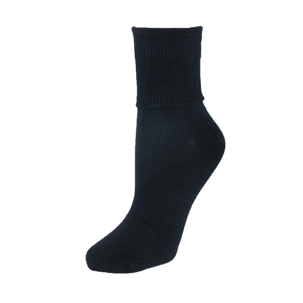 Jefferies Socks Women's Plus Size Cotton Turn Cuff Sock - Women's Plus Size Cotton Turn Cuff Sock