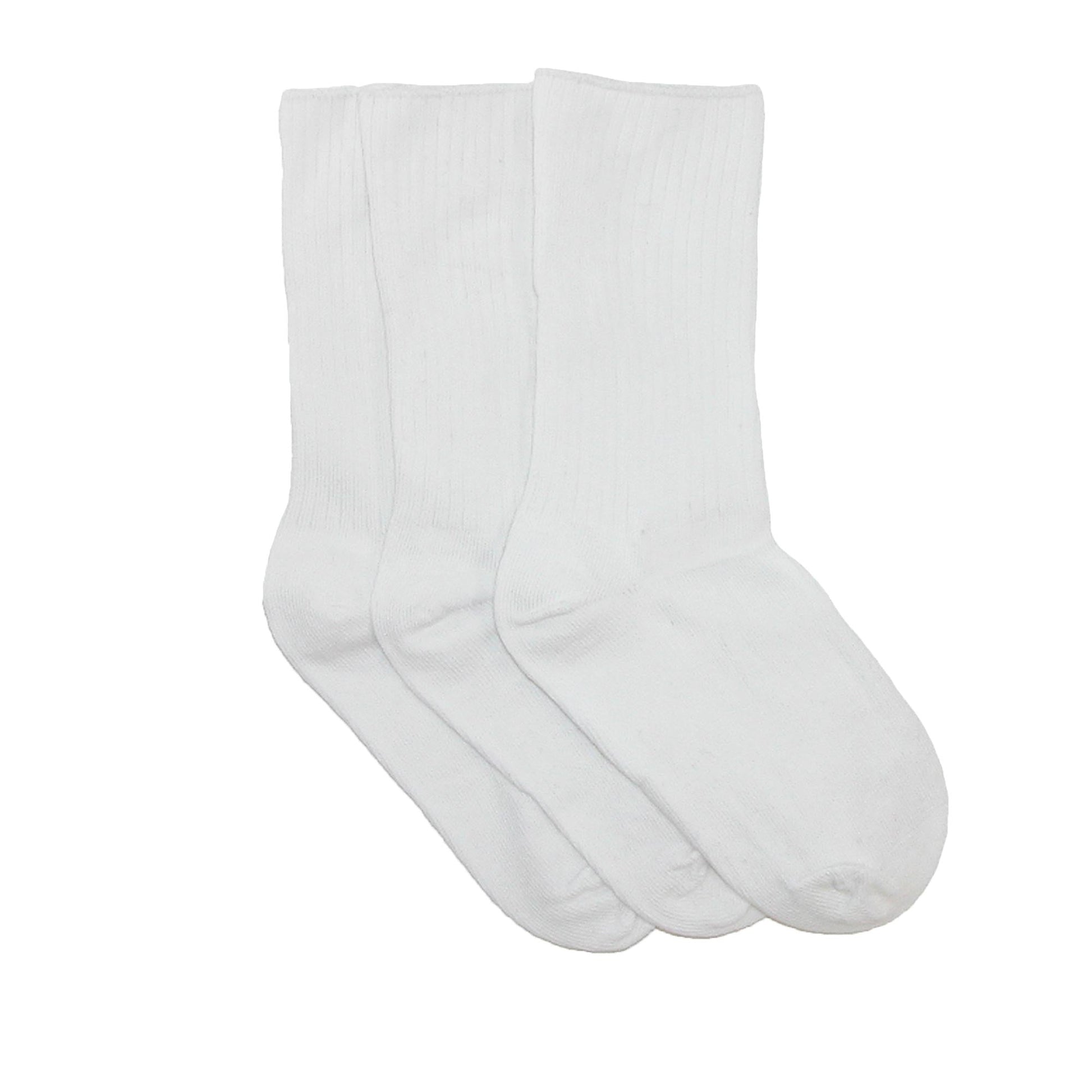 Jefferies Socks Kids' Cotton Seamless Toe Casual Crew Sock (Pack of 3) - White