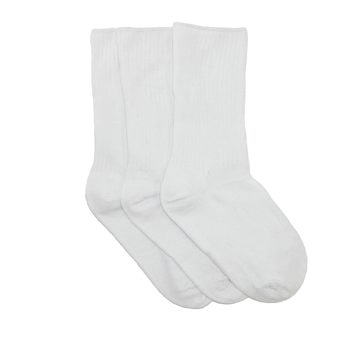 Jefferies Socks Kids' Cotton Seamless Toe Casual Crew Sock (Pack of 3) - White