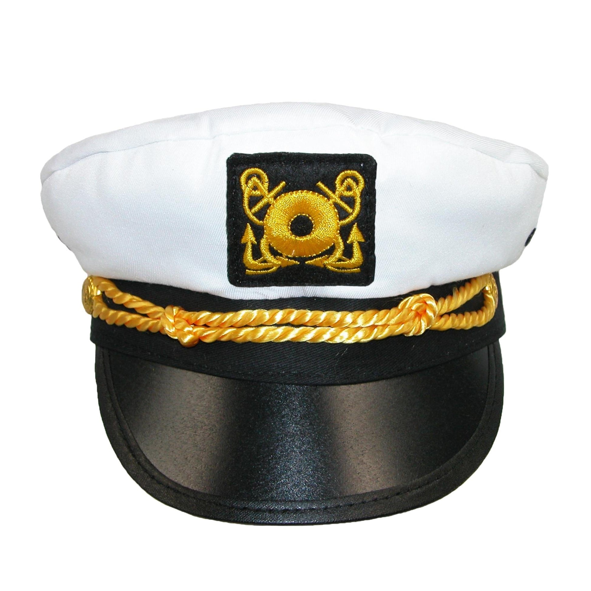 CTM® Kids' Cotton White Nautical Boating Captains Cap - White