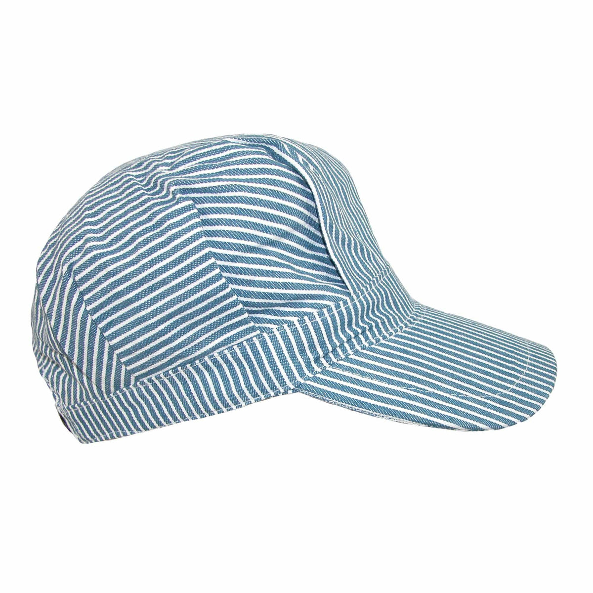 CTM® Kids' Cotton Blue Stripe Train Engineer Cap - Blue Stripes