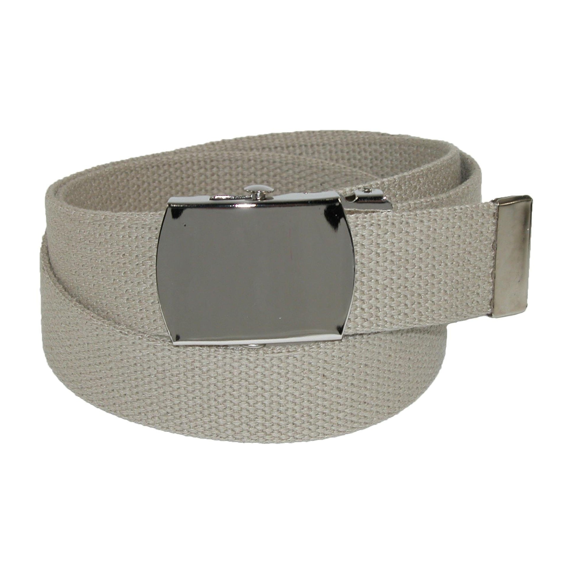 CTM® Cotton Adjustable Belt with Nickel Finish Buckle (Pack of 3) - Khaki