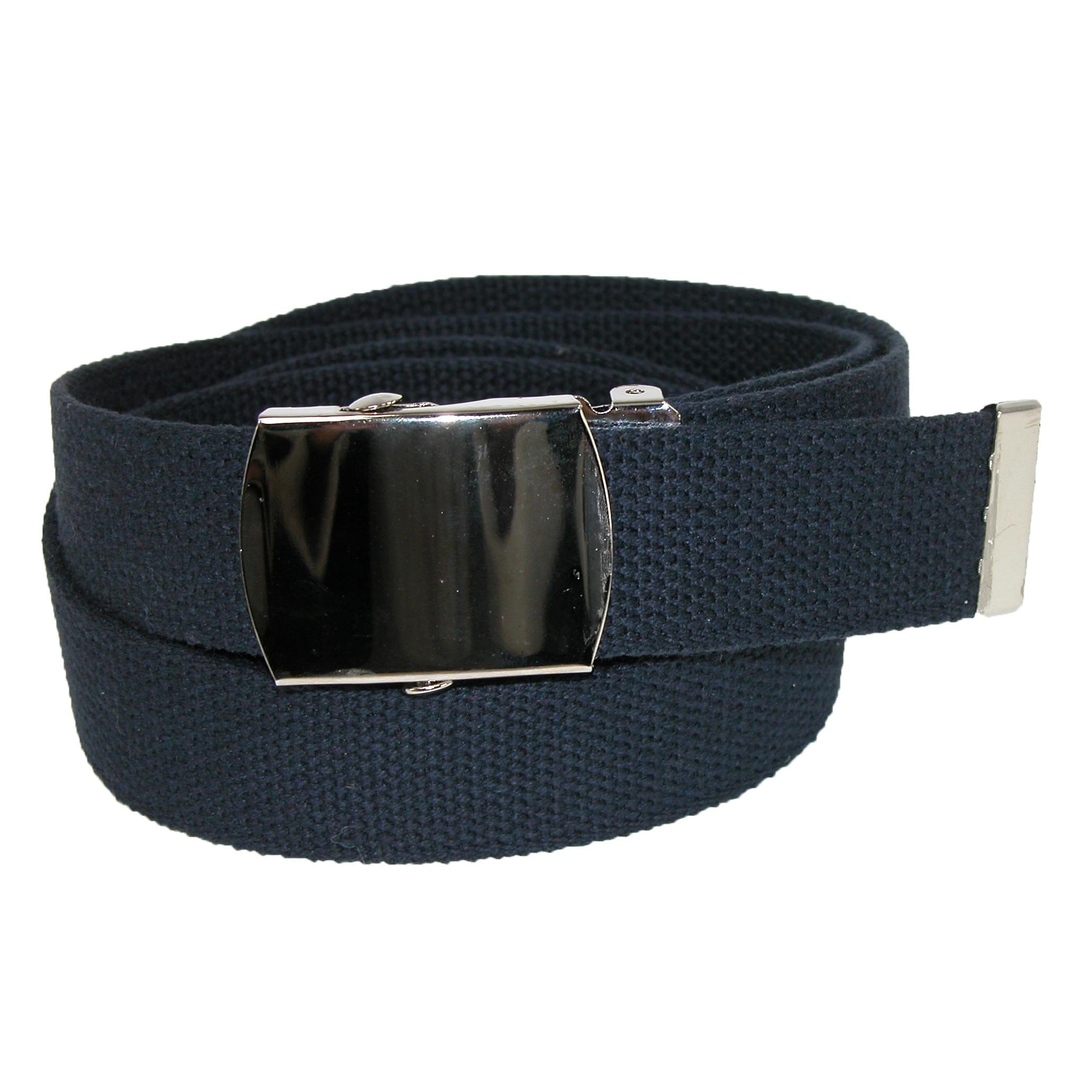 CTM® Big & Tall Cotton Belt with Nickel Finish Buckle (Pack of 3) - Navy
