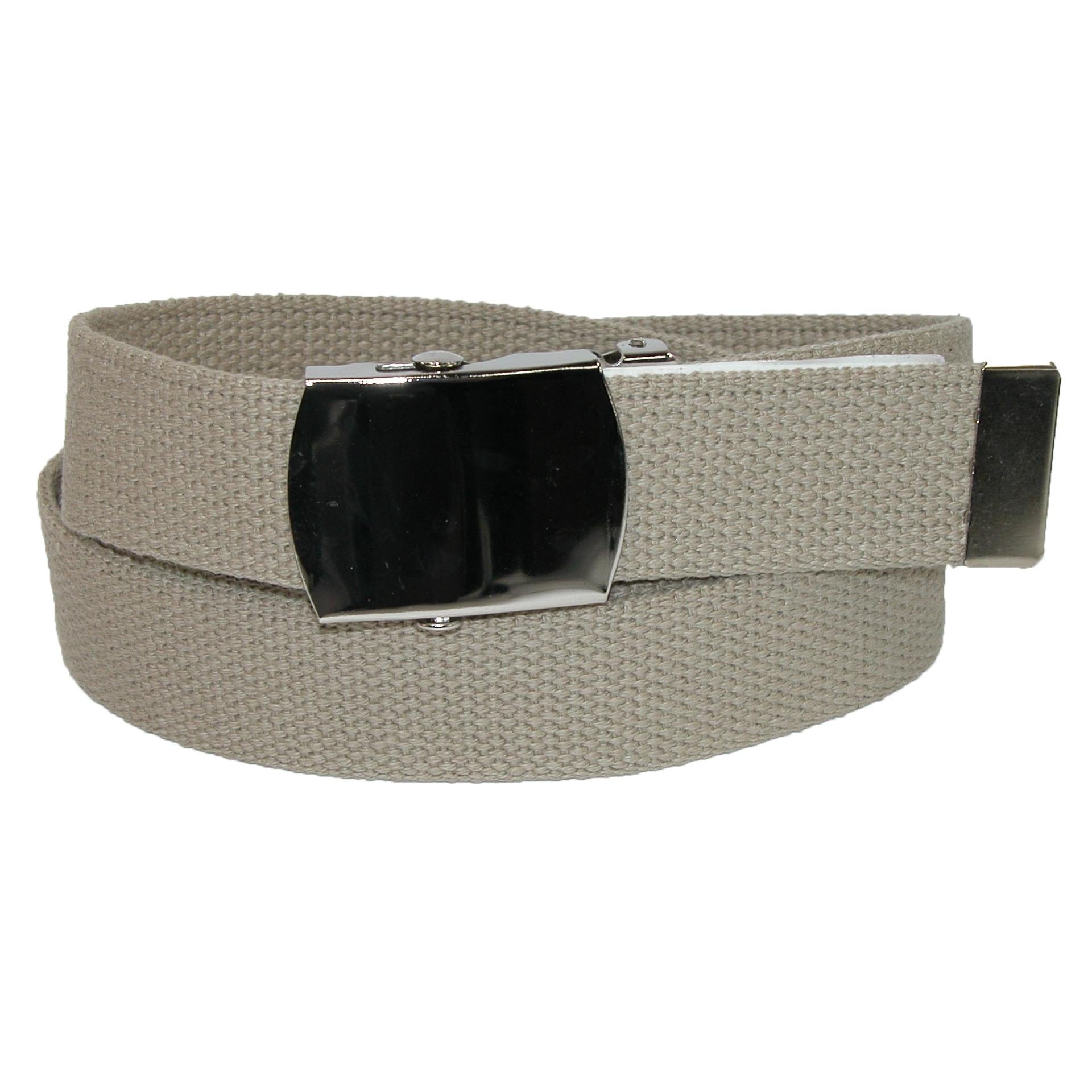 CTM® Big & Tall Cotton Belt with Nickel Finish Buckle (Pack of 3) - Big & Tall Cotton Belt with Nickel Finish Buckle (Pack of 3)