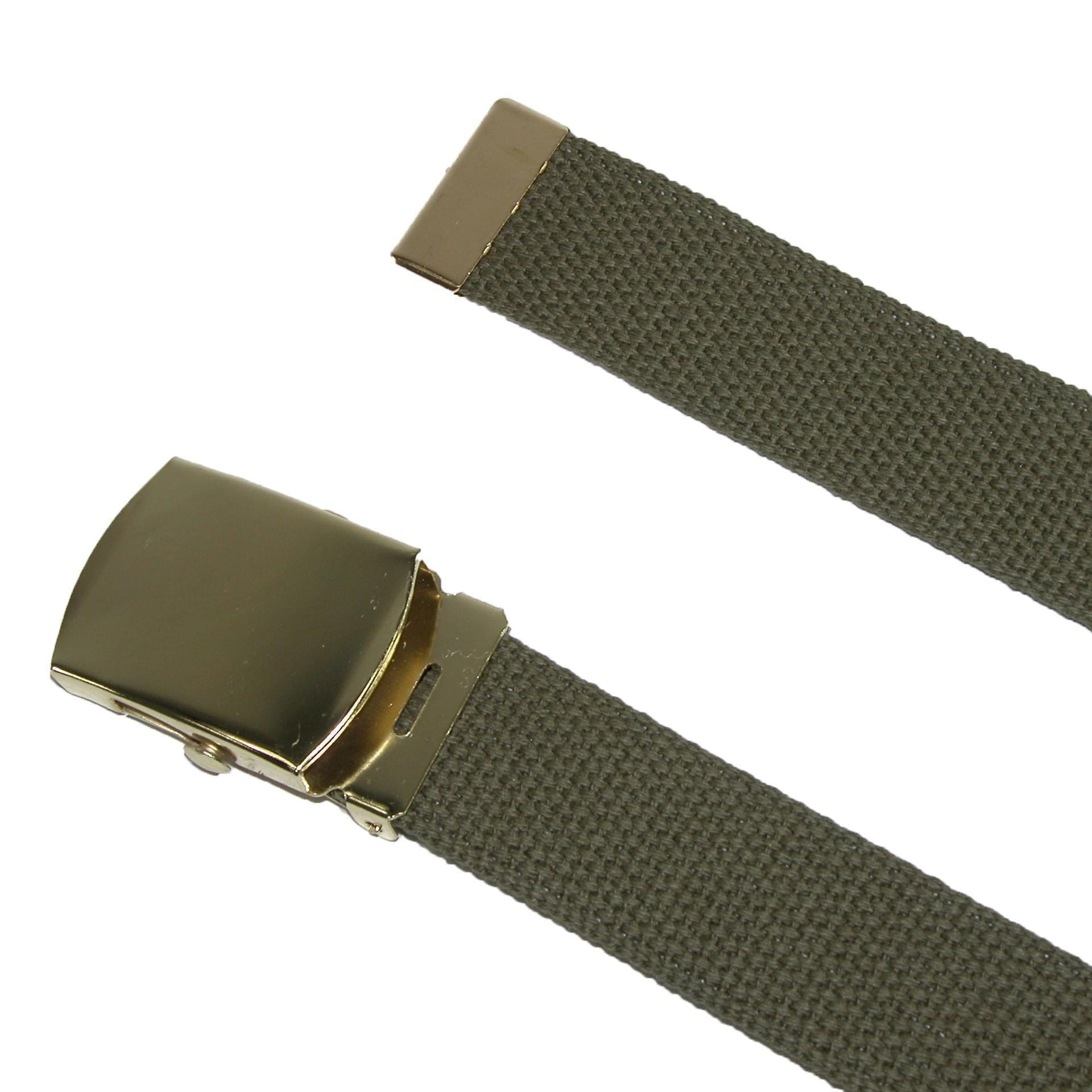 CTM® Kid's Cotton Belt with Brass Military Buckle (Pack of 2 Colors) - Black and Khaki