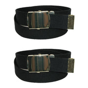 Kids' Cotton Adjustable Belt with Brass Military Buckle (Pack of 2)