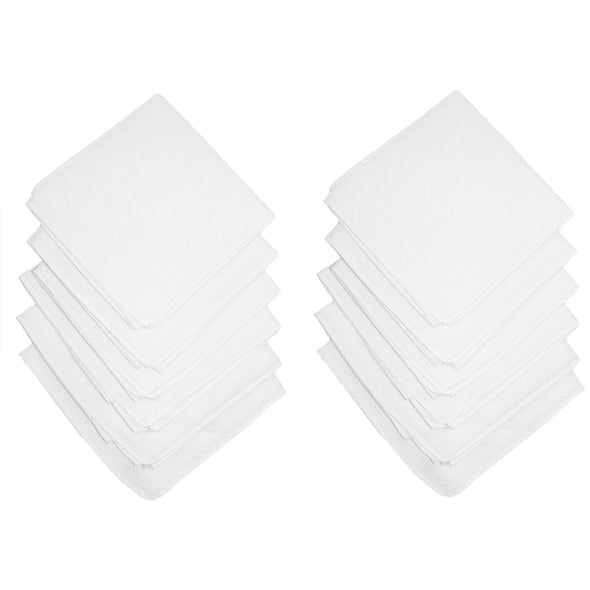 Cotton White Handkerchiefs (Pack of 12)