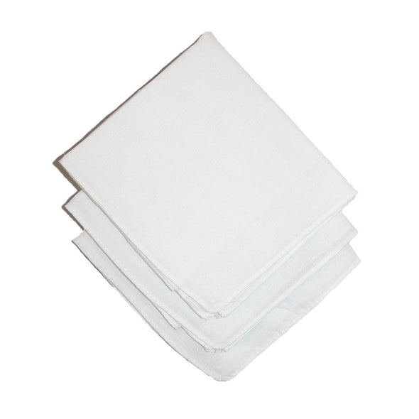 Cotton White Handkerchiefs (Pack of 3)