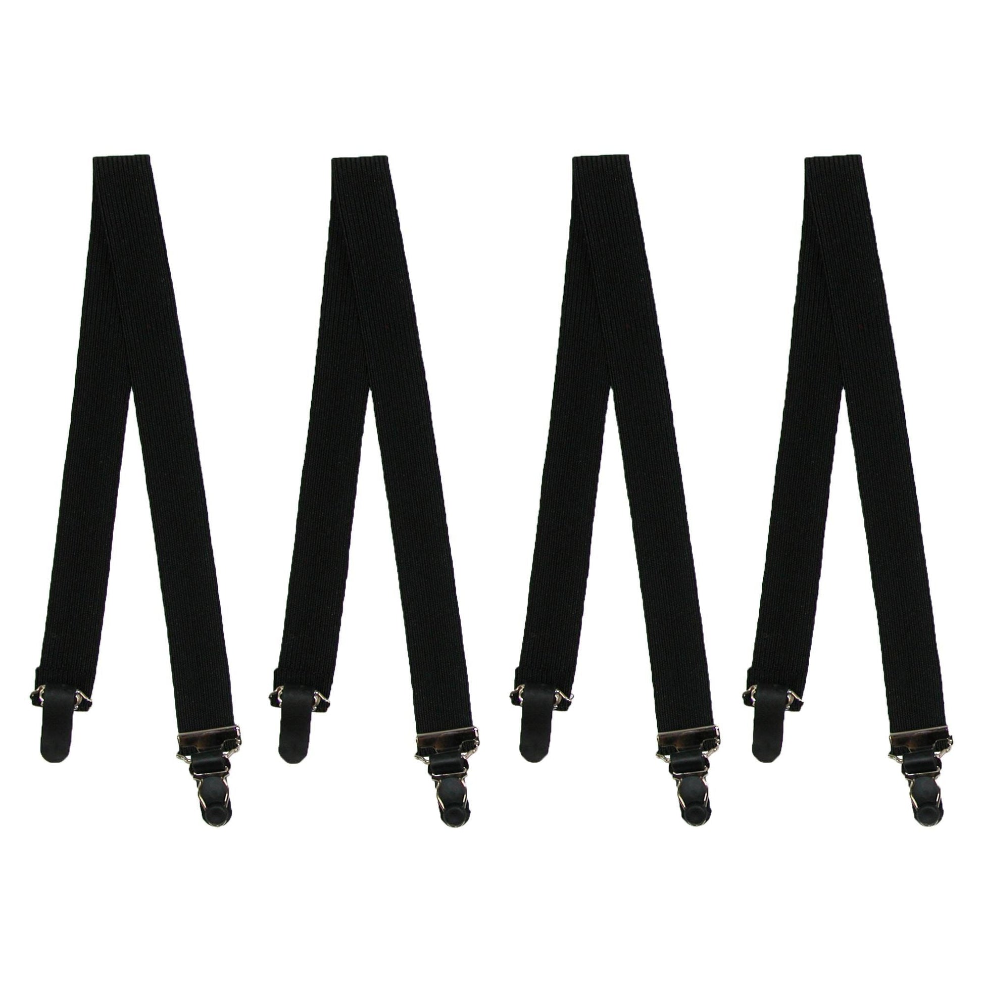 CTM® Straight Sock Garter Shirt Stay - Straight Black