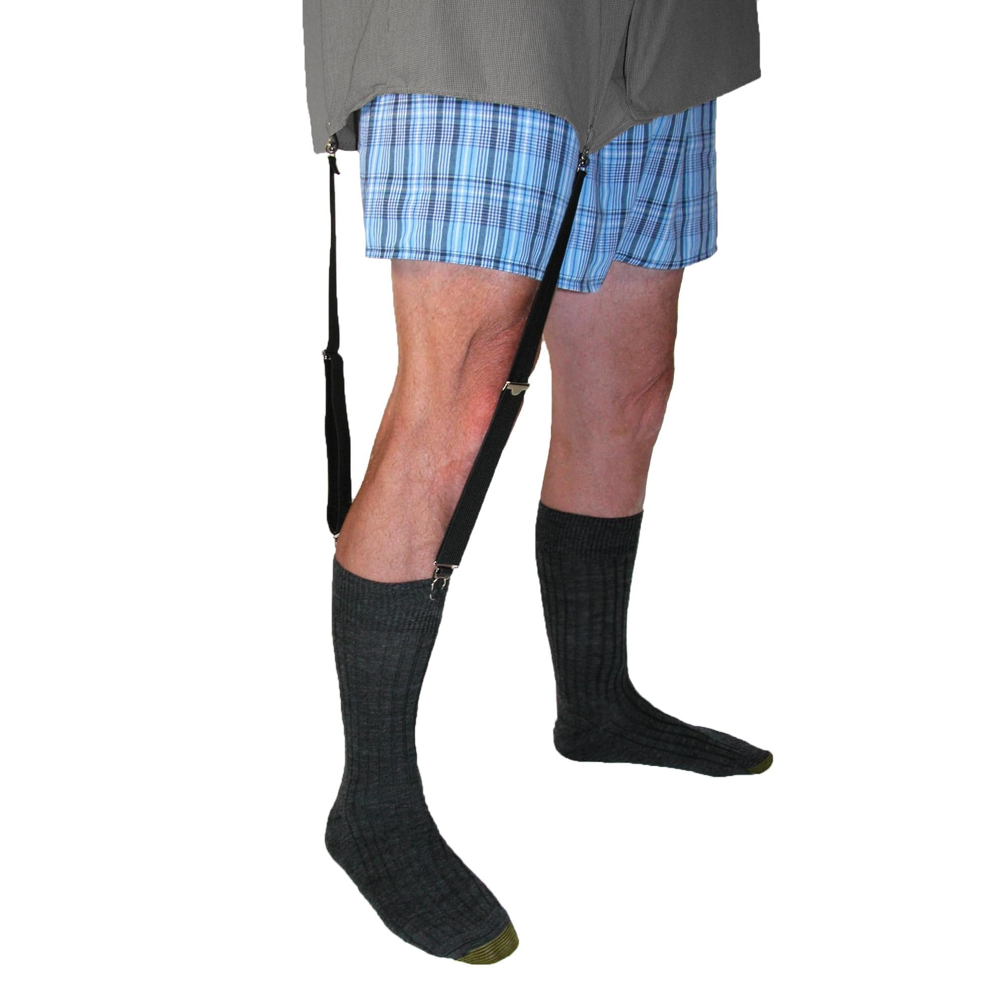 CTM® Straight Sock Garter Shirt Stay - Straight Black