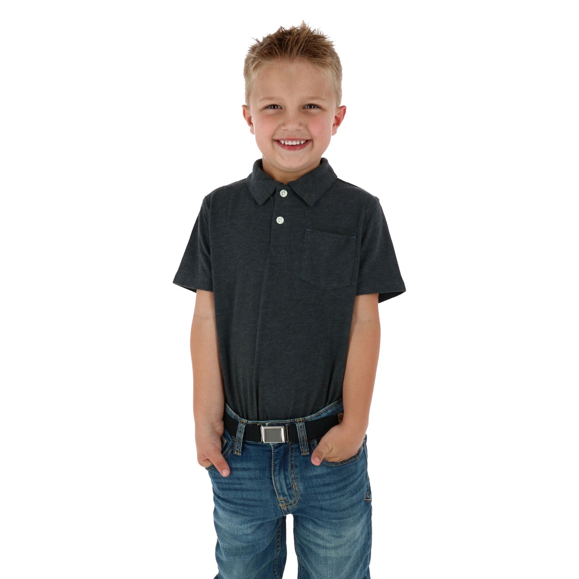 CTM® Kids' Adjustable Elastic Belt with Magnetic Buckle - Black