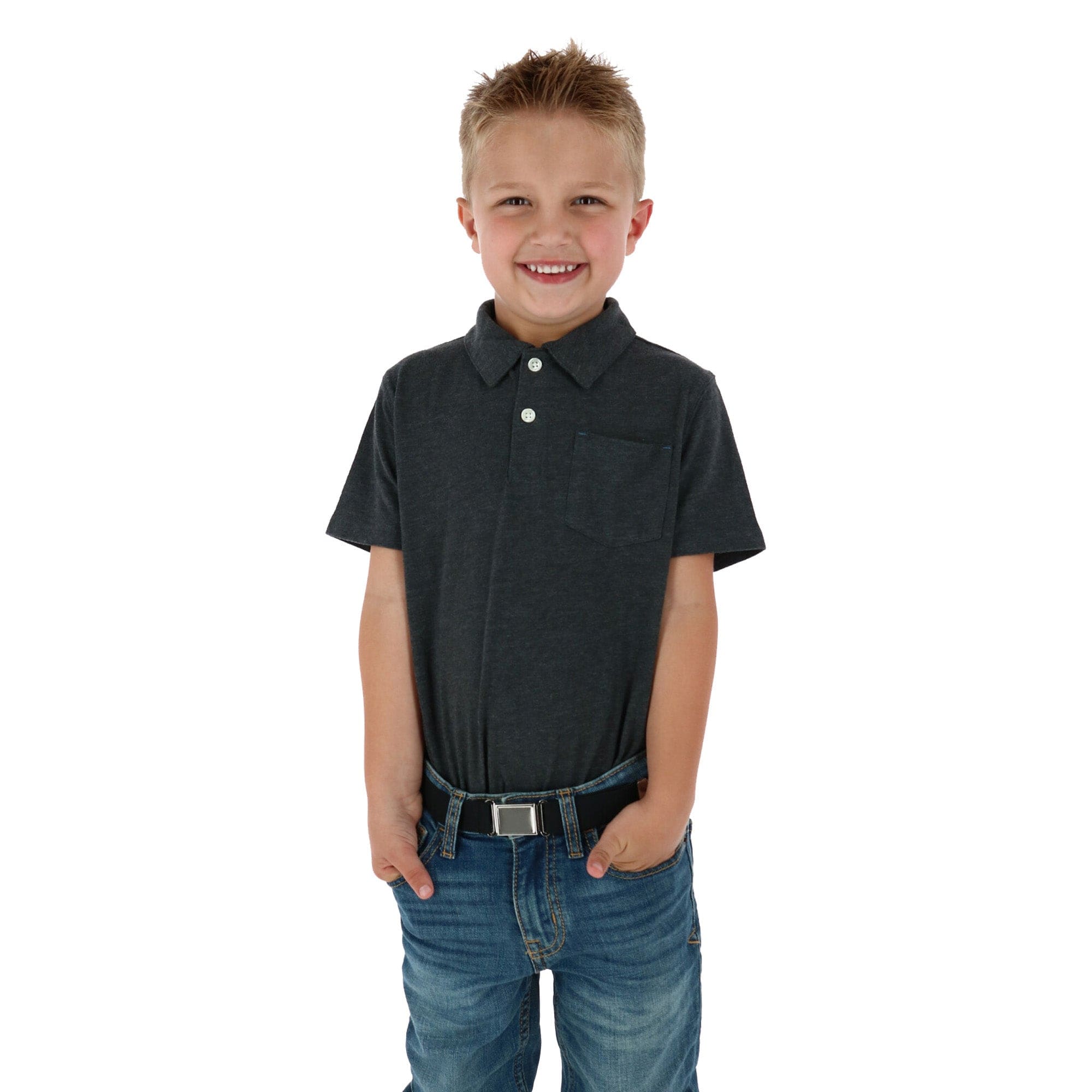 CTM® Kids' Adjustable Elastic Belt with Magnetic Buckle - Black