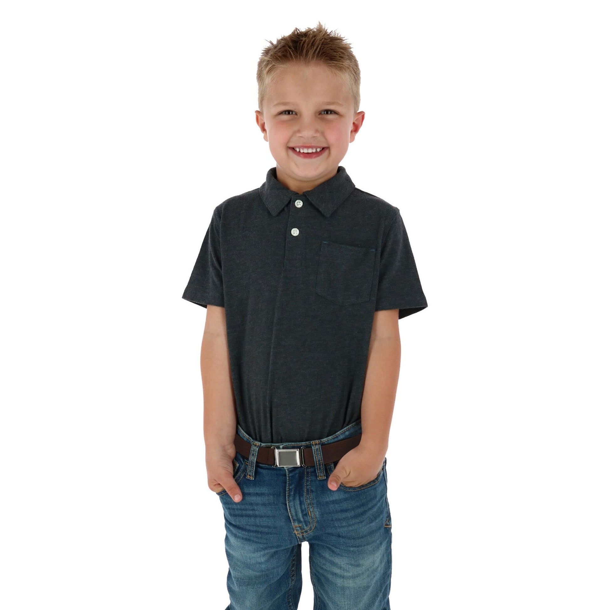 CTM® Kids' Adjustable Elastic Belt with Magnetic Buckle - Brown