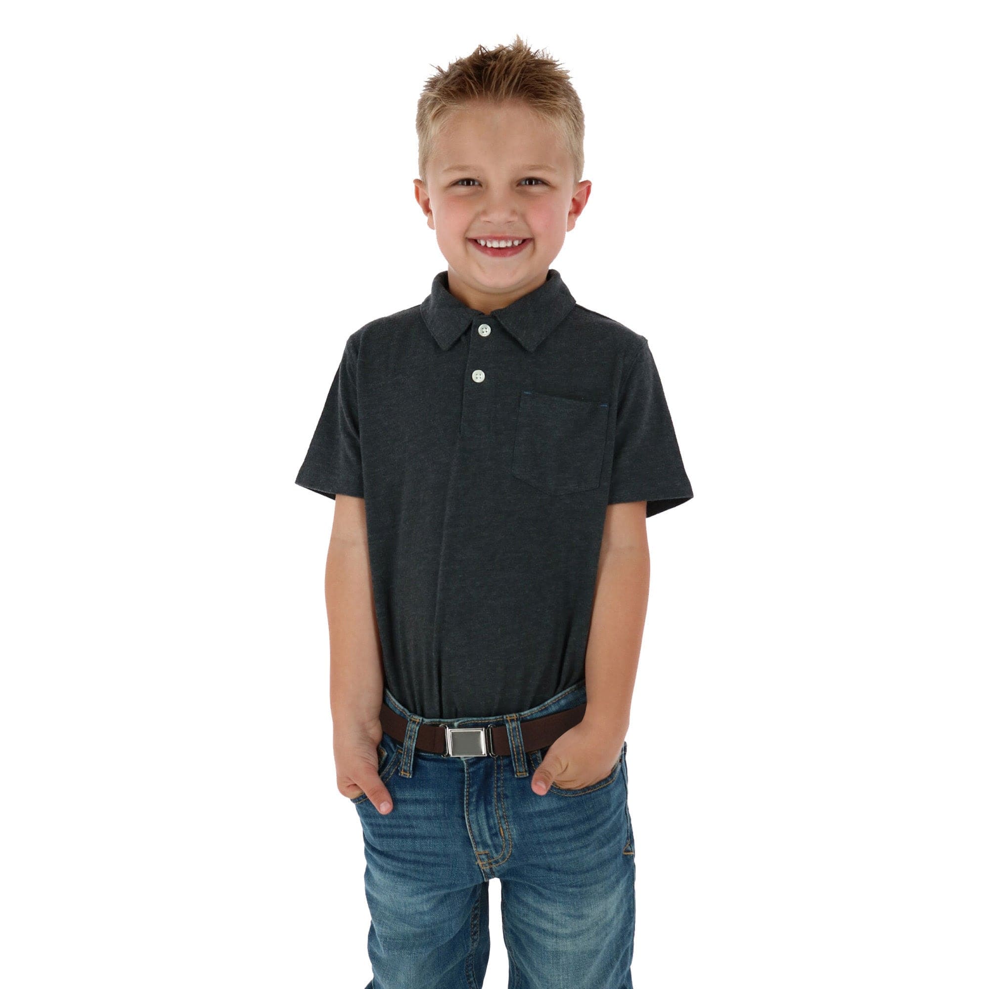 CTM® Kids' Adjustable Elastic Belt with Magnetic Buckle - Brown