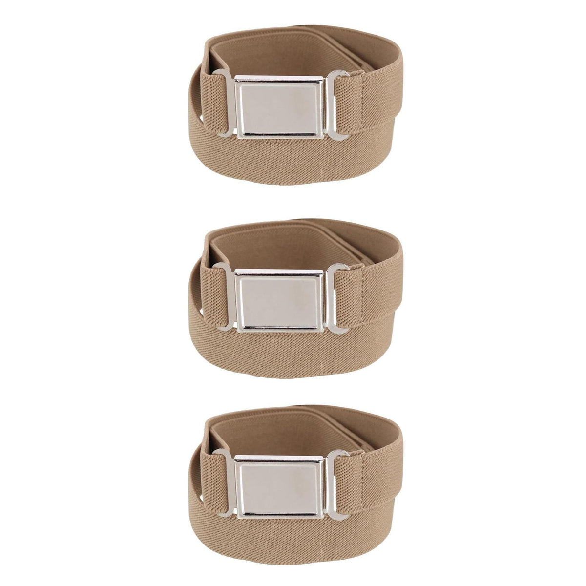 CTM® Kids' Adjustable Elastic Belt with Magnetic Buckle (Pack of 3)
