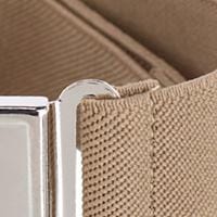 CTM® Kids' Adjustable Elastic Belt with Magnetic Buckle (Pack of 3) - Khaki