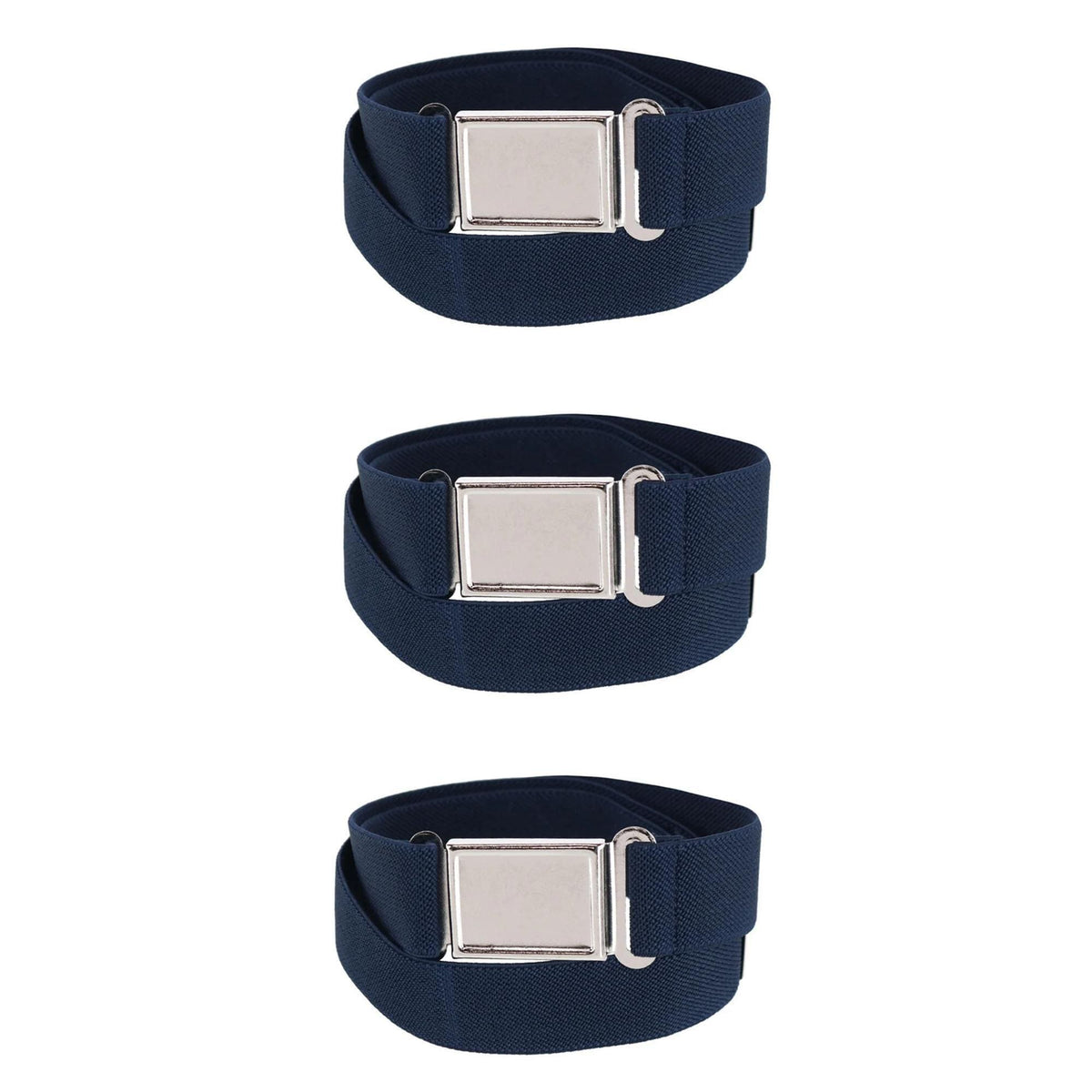 CTM® Kids' Adjustable Elastic Belt with Magnetic Buckle (Pack of 3)