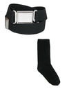 Kids' Magnetic Buckle Elastic Belt  and Cotton Socks Uniform Set