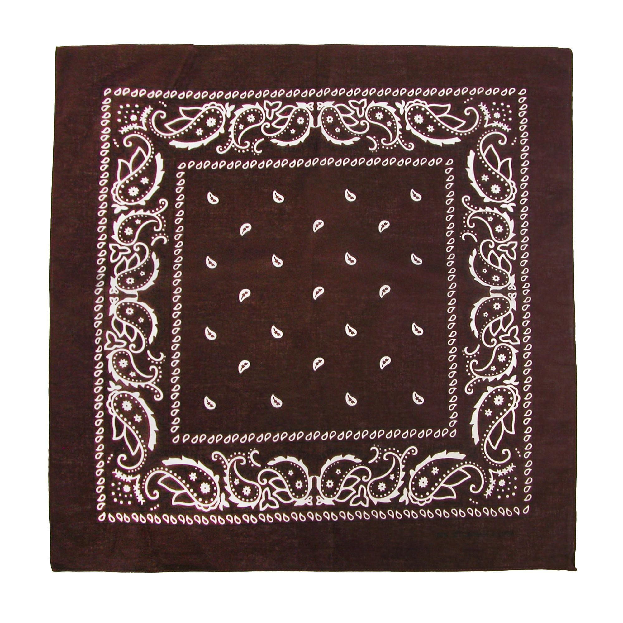 CTM® Classic Cotton Paisley Bandana - All-Purpose Function and Style - Brown