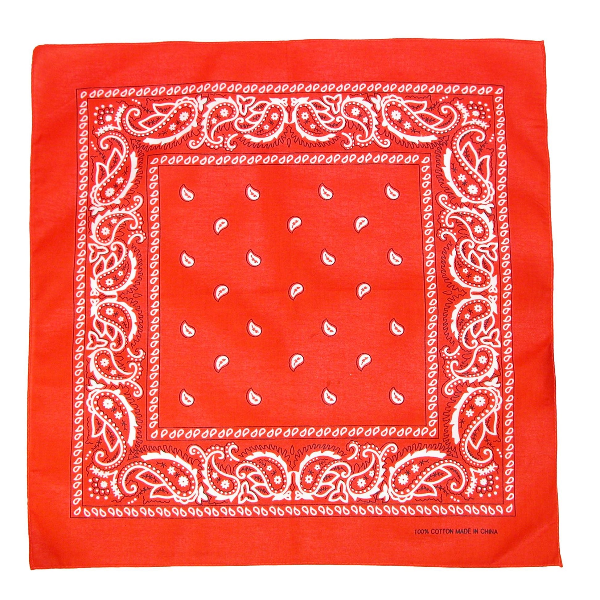 CTM® Classic Cotton Paisley Bandana - All-Purpose Function and Style - Orange