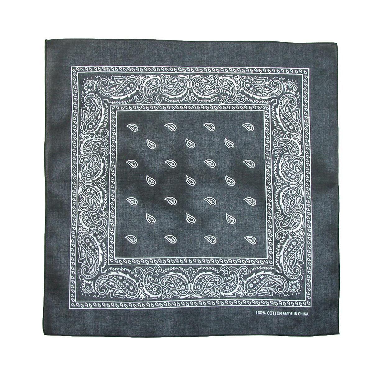 CTM® Cotton Paisley All-Purpose Bandanas (Pack of 5 of Same Color) - Black