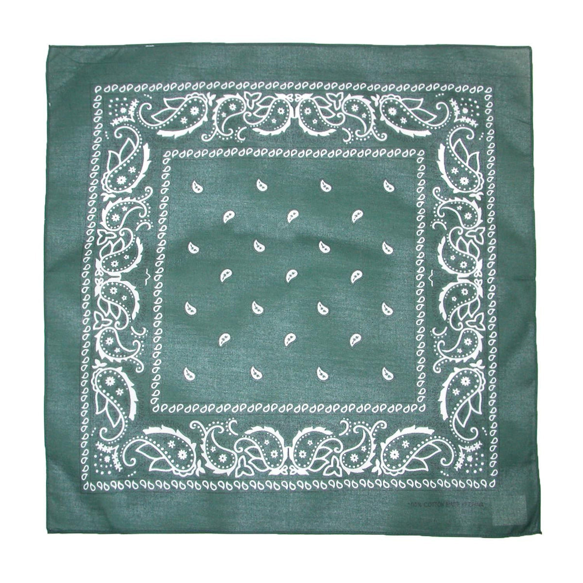 CTM® Cotton Paisley All-Purpose Bandanas (Pack of 5 of Same Color) - Green