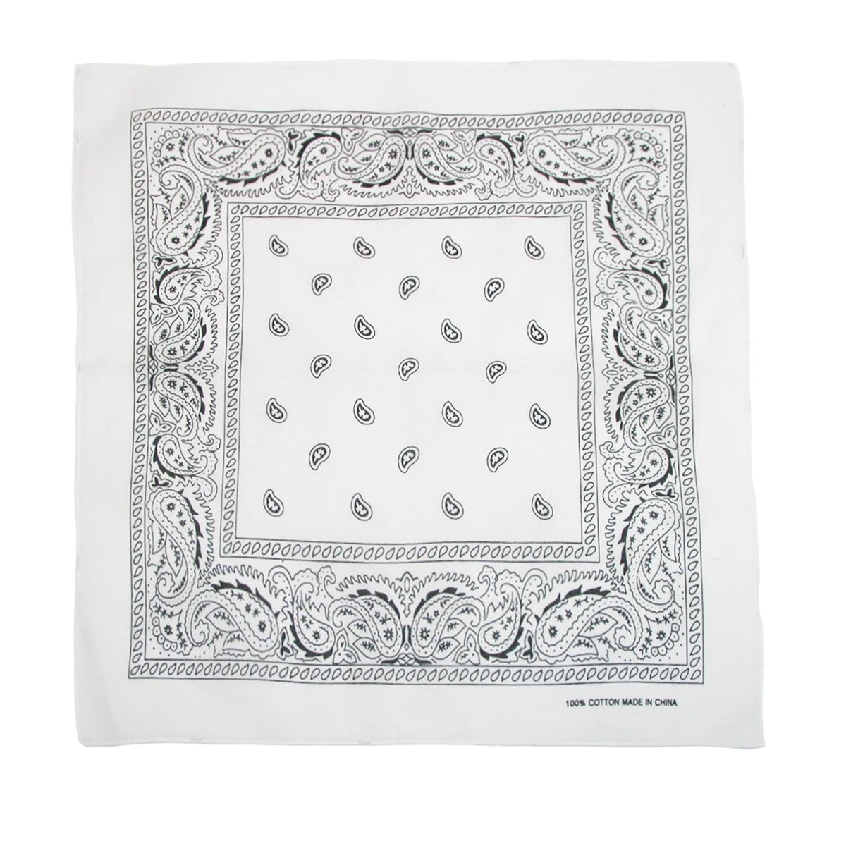 CTM® Cotton Paisley All-Purpose Bandanas (Pack of 5 of Same Color) - White
