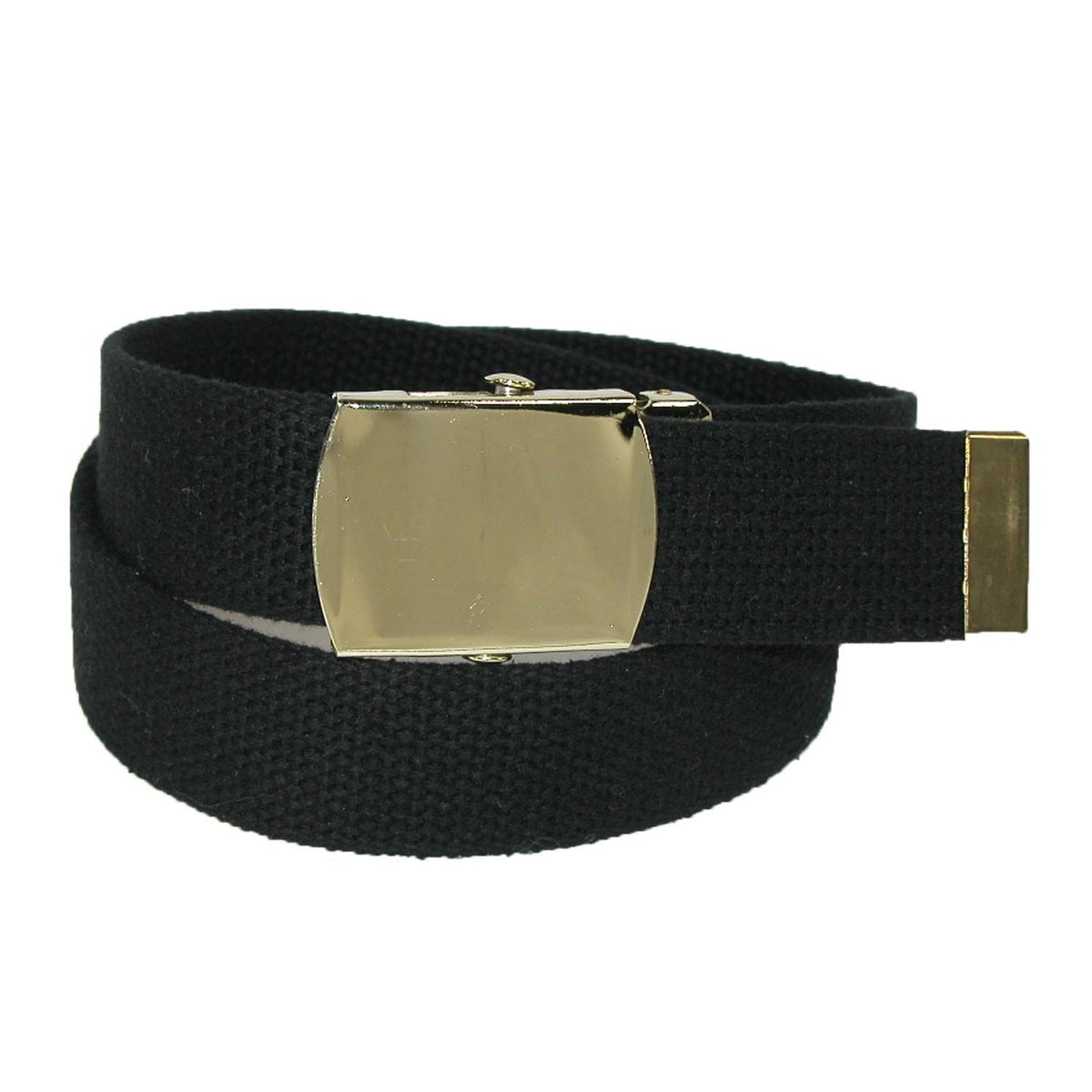 CTM® Cotton Adjustable Belt with Brass Buckle - Black
