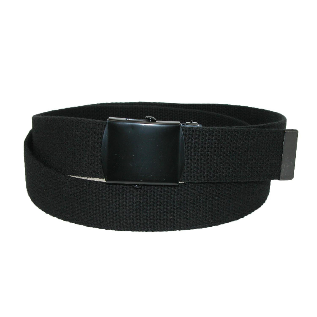 CTM® Fabric Big & Tall Adjustable Belt with Black Buckle - Black