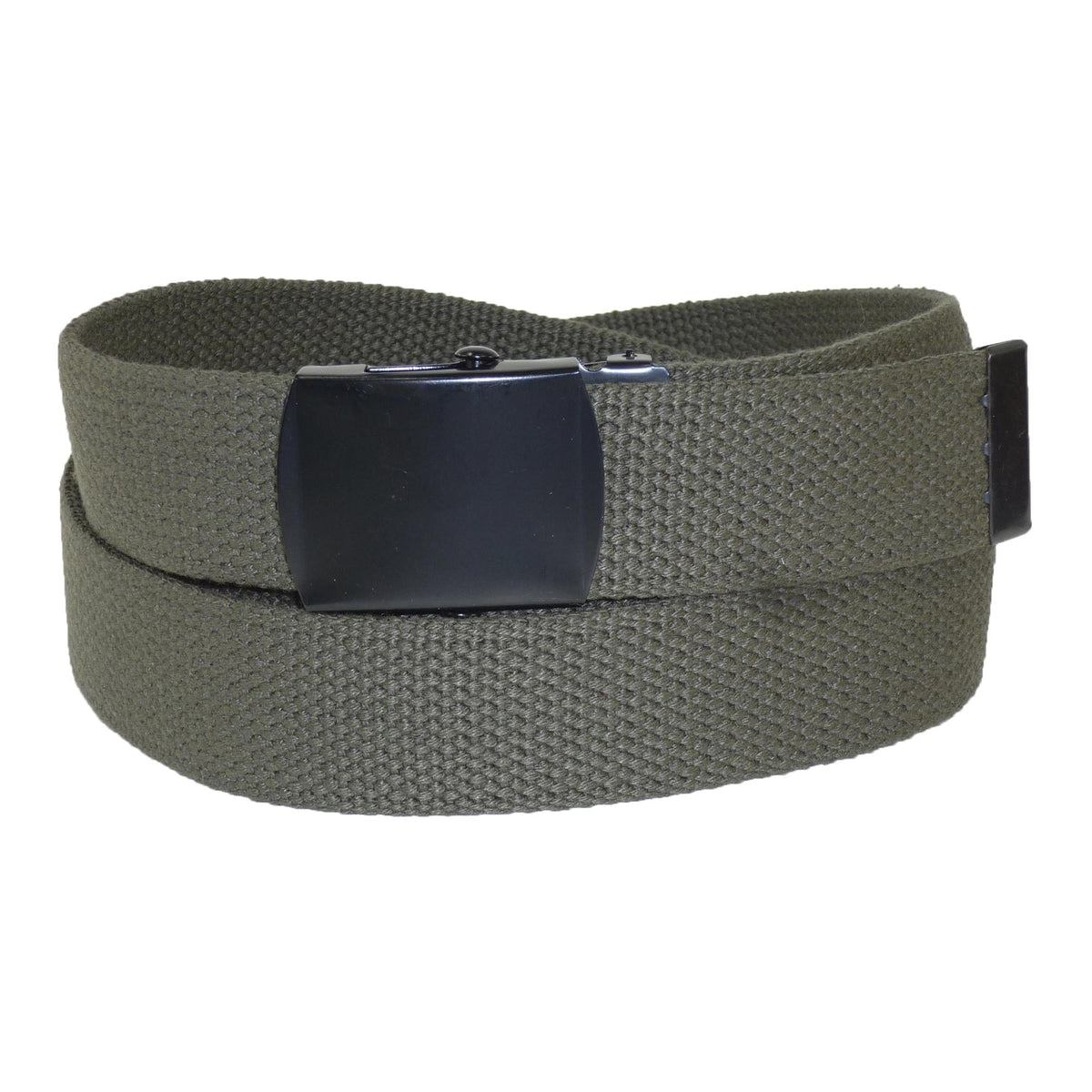 CTM® Fabric Big & Tall Adjustable Belt with Black Buckle - Olive