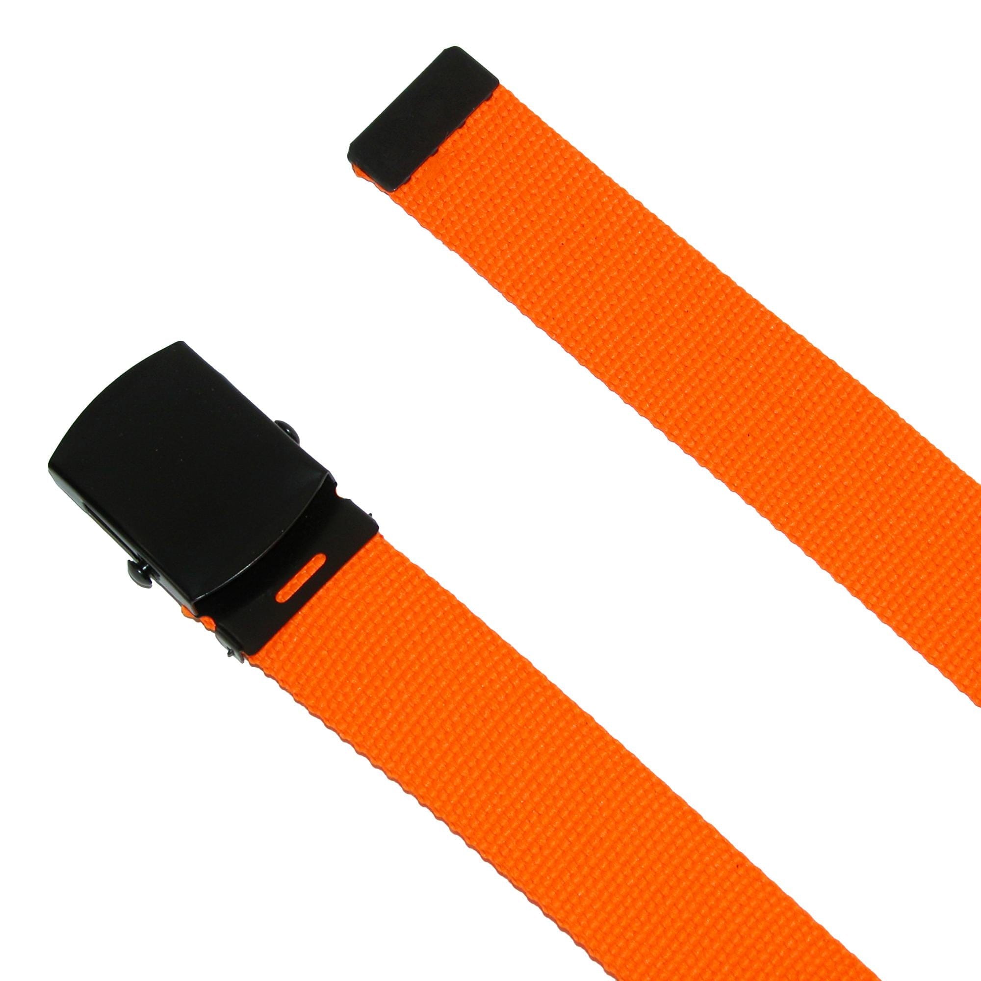 CTM® Plus Size Adjustable 1.25 Inch Wide Neon Fabric Web Belt - Orange