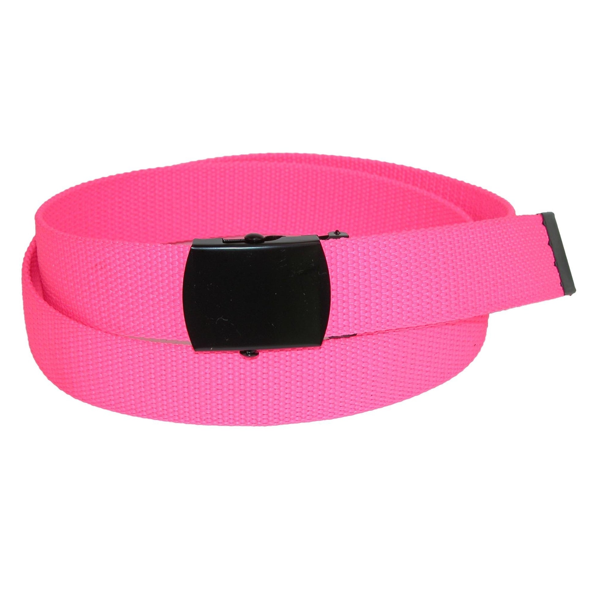 CTM® Plus Size Adjustable 1.25 Inch Wide Neon Fabric Web Belt - Pink