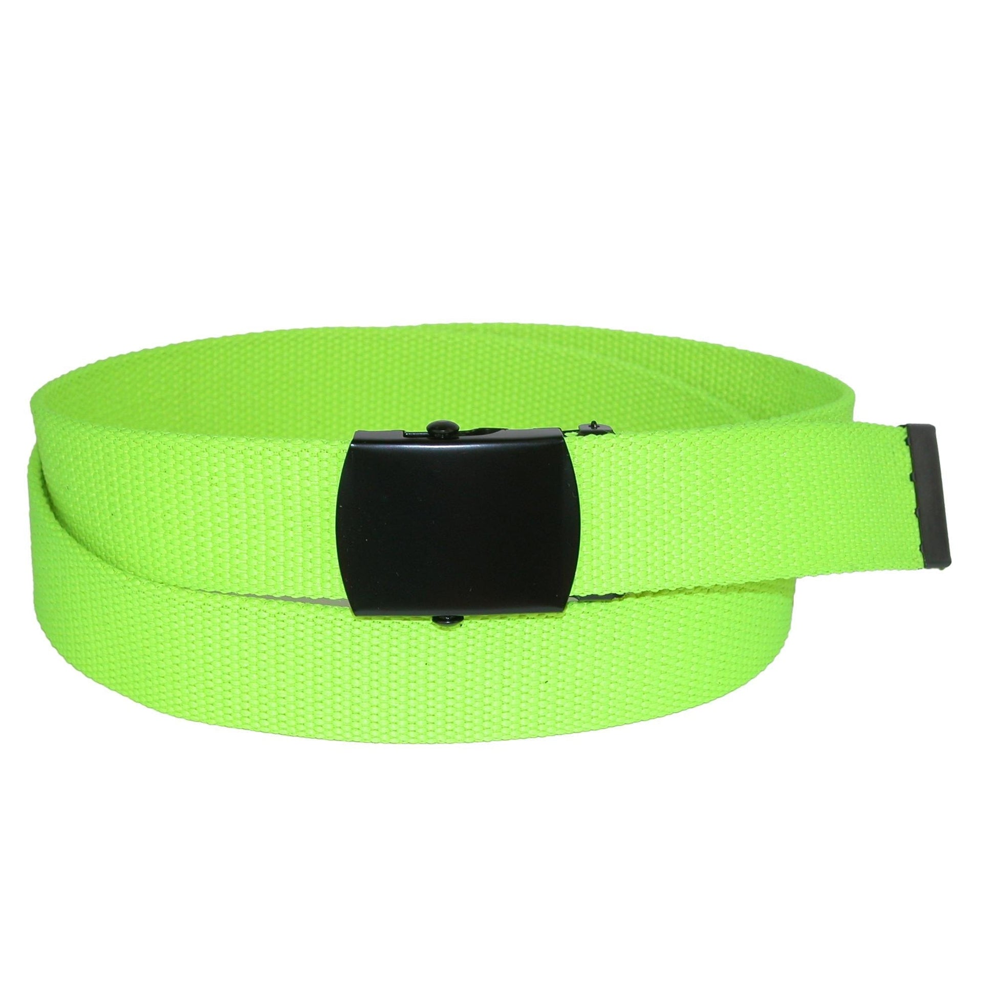 CTM® Plus Size Adjustable 1.25 Inch Wide Neon Fabric Web Belt - Yellow