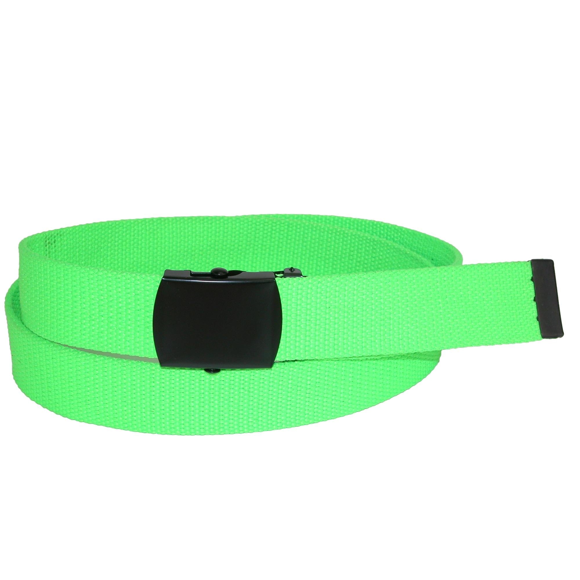 CTM® Plus Size Adjustable 1.25 Inch Wide Neon Fabric Web Belt - Plus Size Adjustable 1.25 Inch Wide Neon Fabric Web Belt
