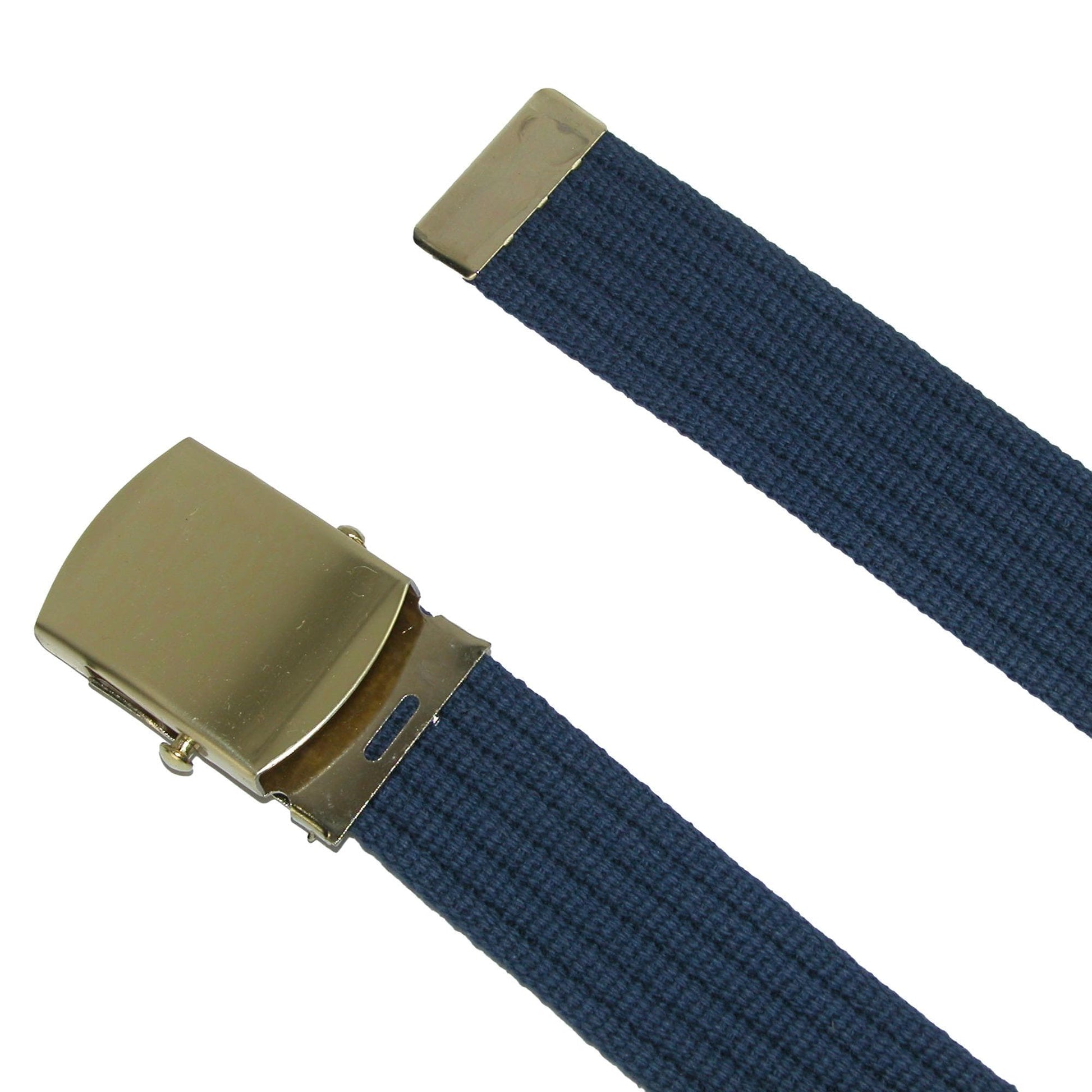 CTM® Big & Tall Ribbed Fabric Belt with Brass Tone Buckle - Black