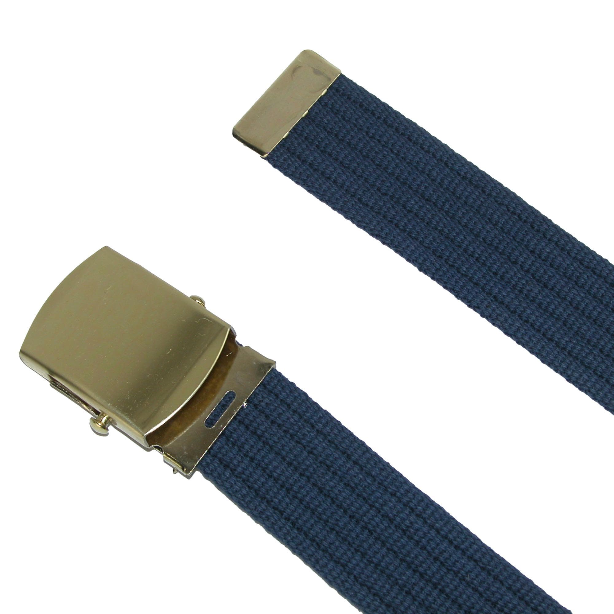 CTM® Big & Tall Ribbed Fabric Belt with Brass Tone Buckle - Black