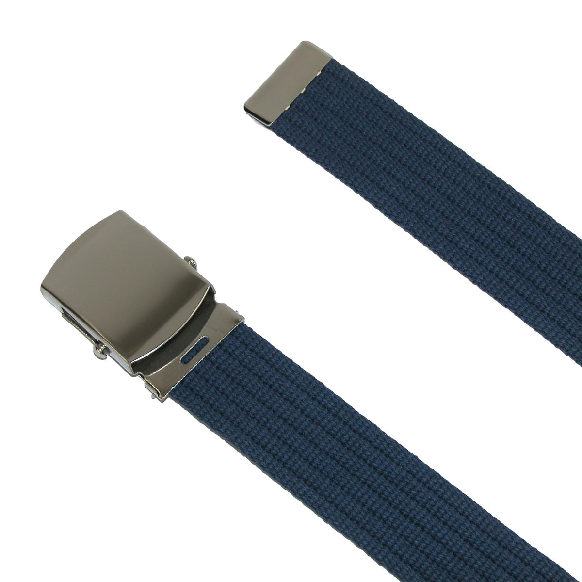 CTM® Ribbed Fabric Belt with Nickel Buckle - Black