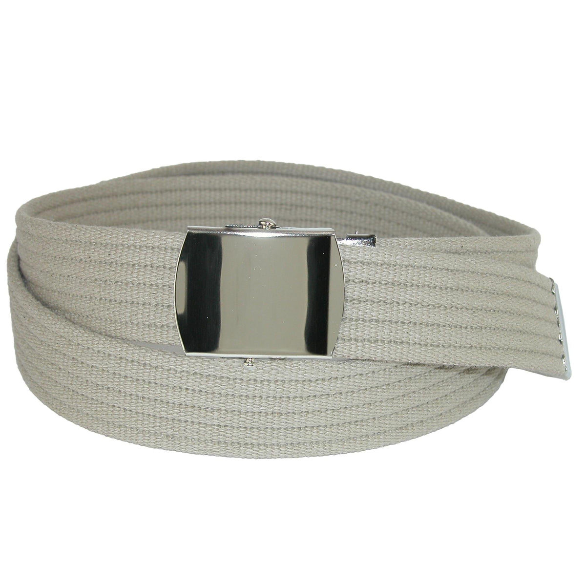 CTM® Ribbed Fabric Belt with Nickel Buckle - Khaki