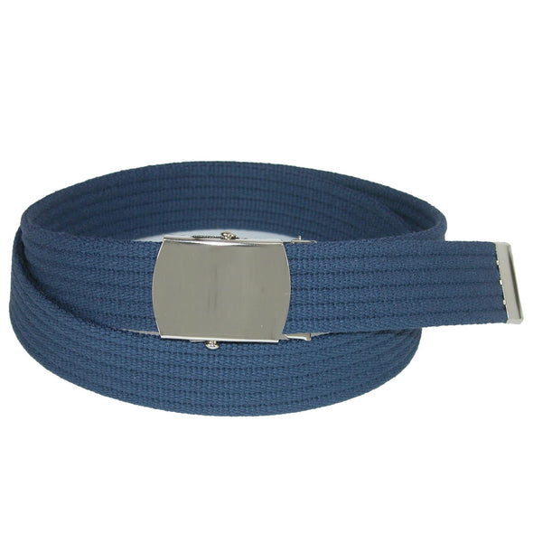 Ribbed Fabric Belt with Nickel Buckle