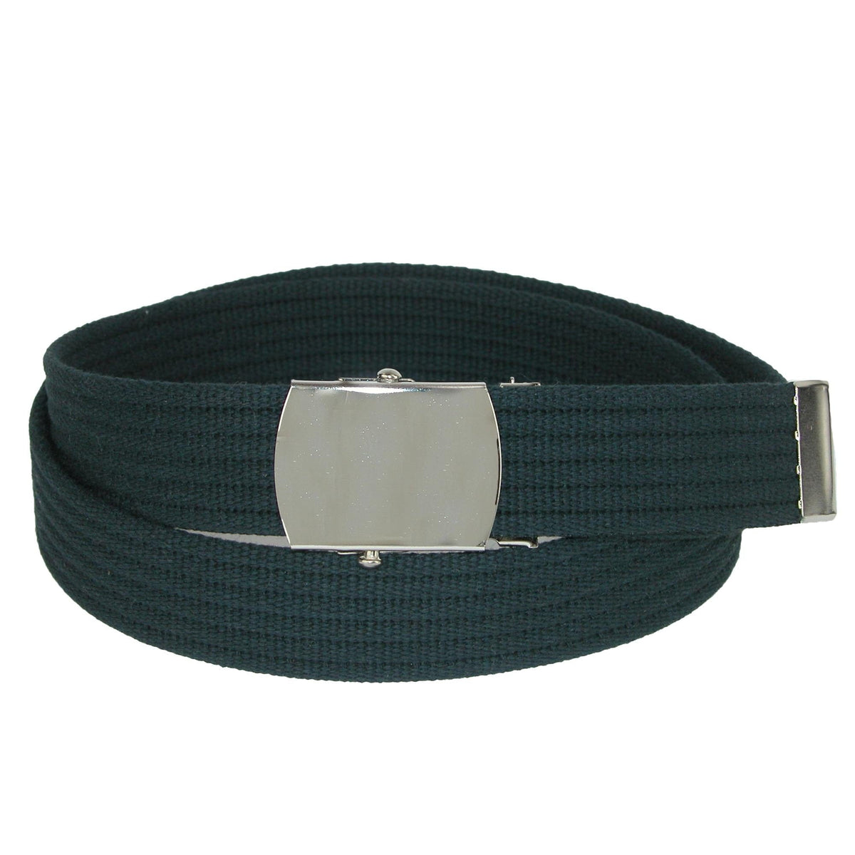 CTM® Big & Tall Ribbed Fabric Belt with Nickel Buckle - Black