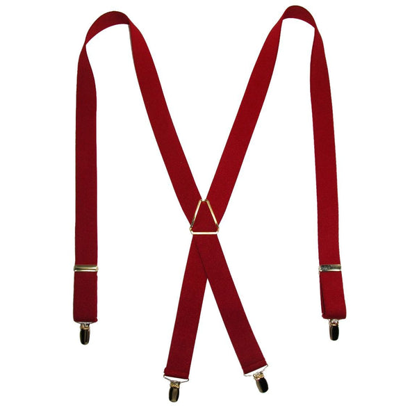 Men's Elastic X-Back Suspenders with Brass Hardware