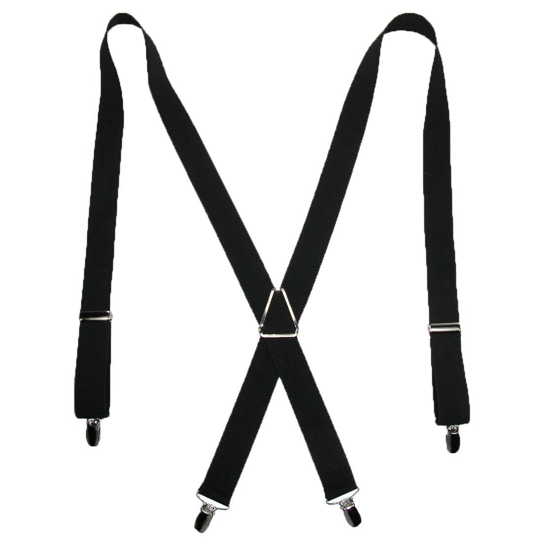 CTM® Men's Elastic X-Back Suspenders with Silver Hardware