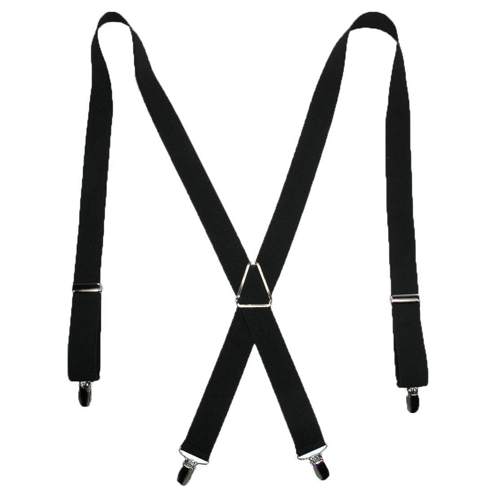 CTM Men's Elastic X-Back Suspenders with Silver Hardware