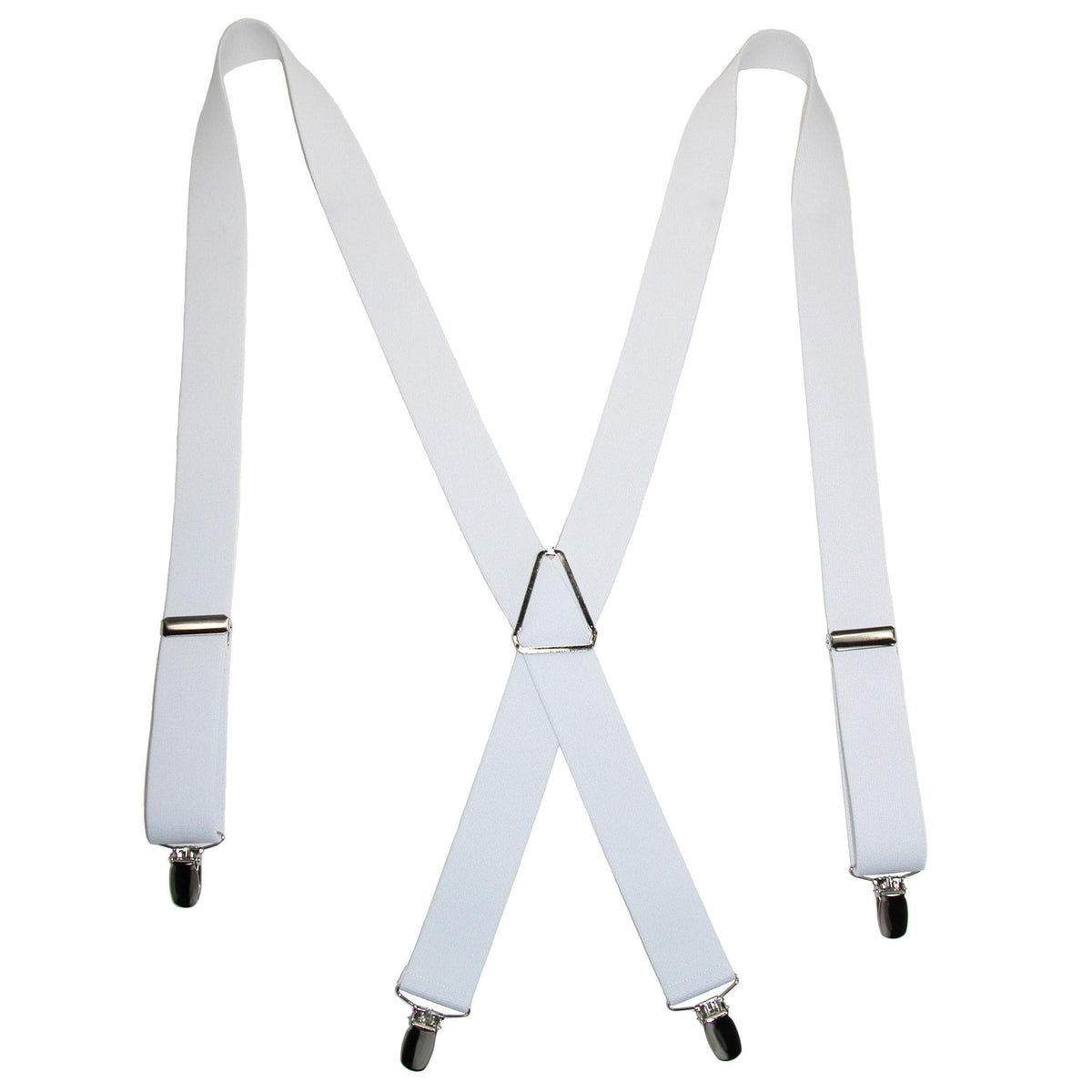 CTM® Men's Elastic X-Back Suspenders with Silver Hardware