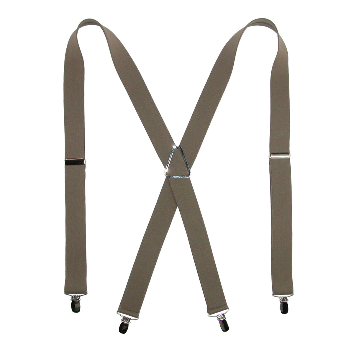 CTM® Men's Elastic X-Back Suspenders with Silver Hardware - Men's Elastic X-Back Suspenders with Silver Hardware