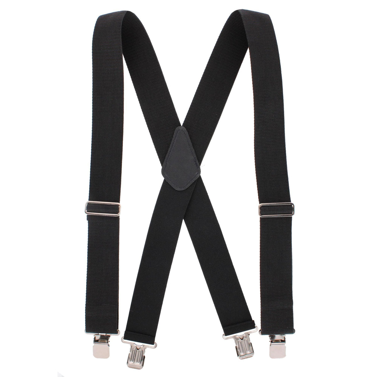 CTM® Men's Made in USA 2-Inch Heavy Duty Construction Suspenders - Black