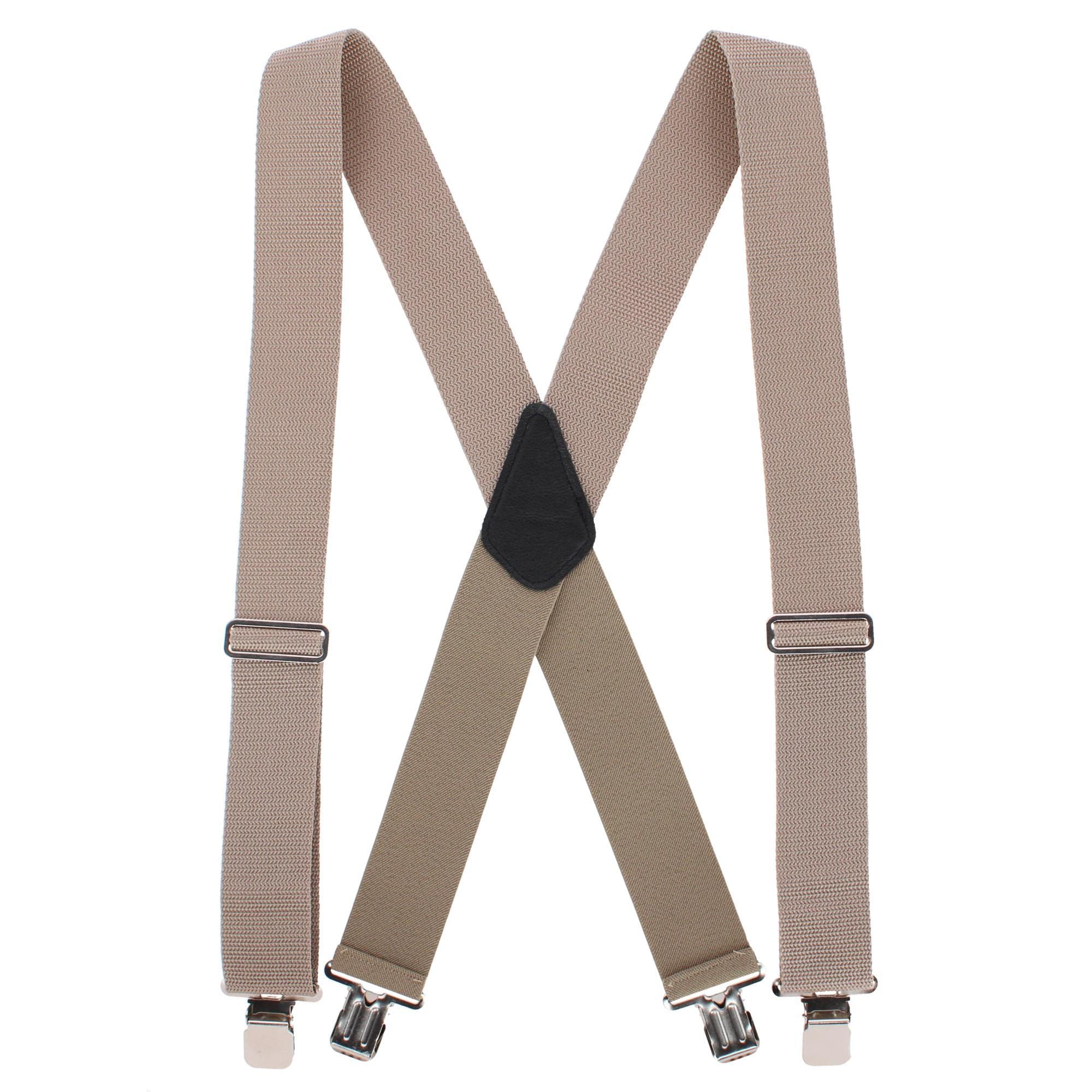 CTM® Men's Made in USA 2-Inch Heavy Duty Construction Suspenders - Tan